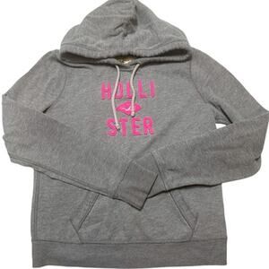 Y2K Hollister Gray/Pink Pullover Hoodie Womens Size Large